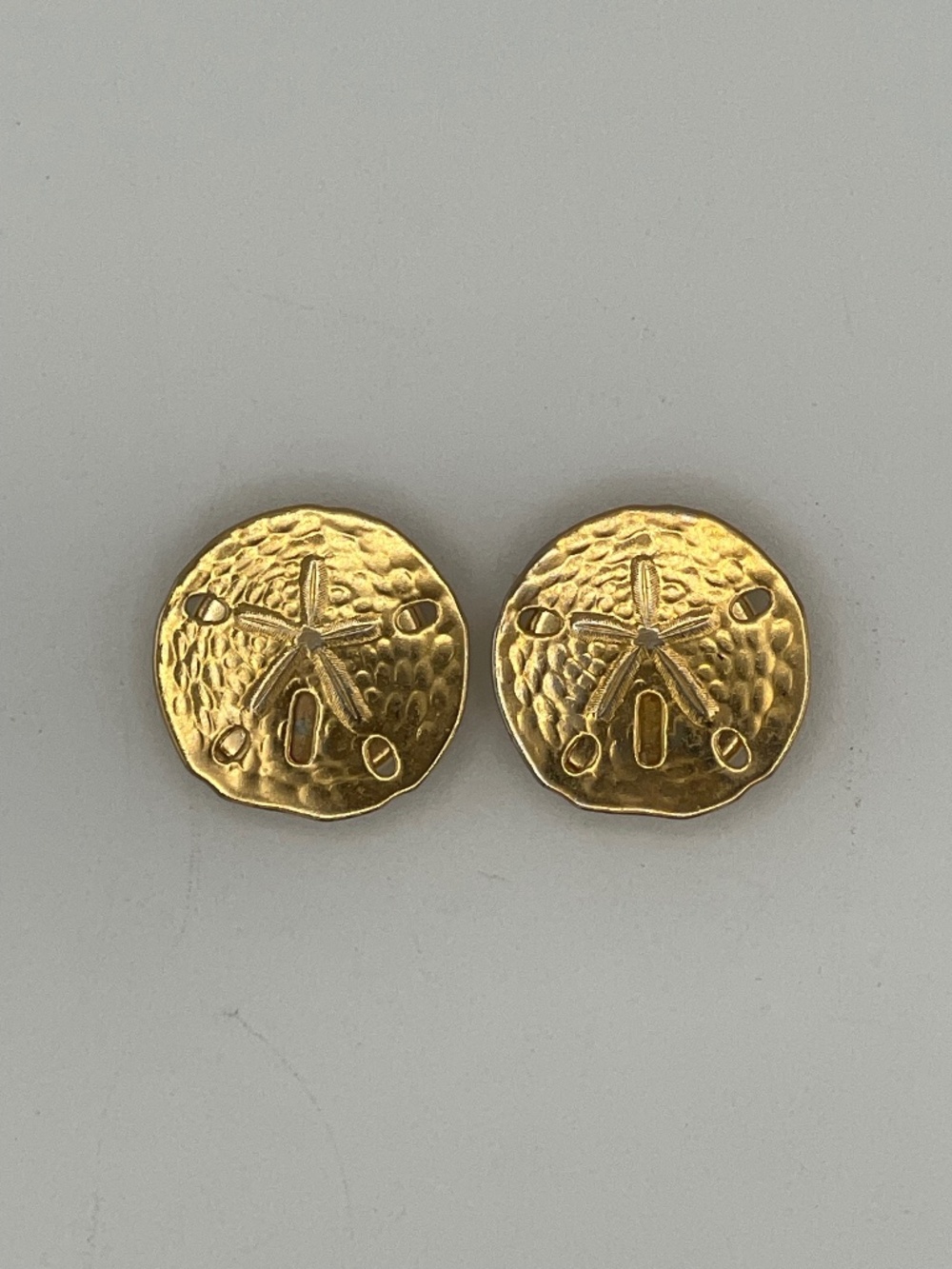 Vintage Gold Tone Sand Dollar Design Button Covers
